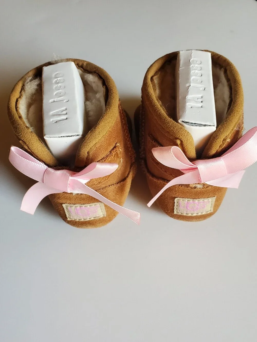 UGG Jesse Bow Boots Pink/Chestnut Infant Size 0/1